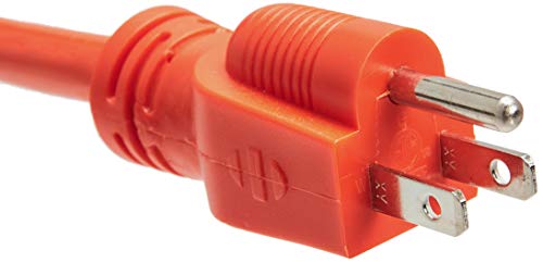 Amazon Basics 25-Foot 3-Prong Vinyl Indoor/Outdoor Extension Cord with 3 Outlets - 13 Amps, 1625 Watts, 125 VAC - Orange