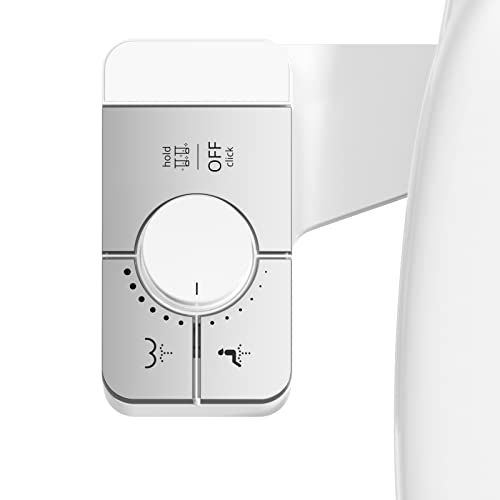 Veken Bidet Attachment for Toilet - Ultra-Slim Self Cleaning Fresh Cold Water Sprayer Bidets for Existing Toilets Seat Baday Beday Badette Bedette with Dual Nozzle for Feminine and Posterior Wash