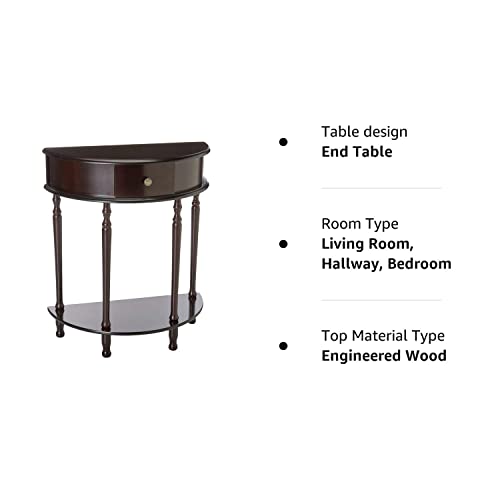Frenchi Home Furnishing End Table/Side Table, Espresso Finish