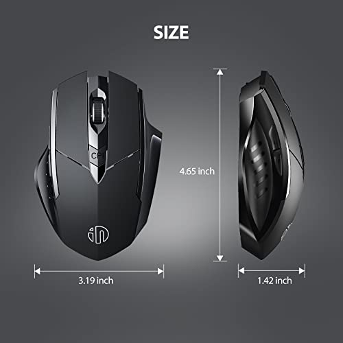 INPHIC Bluetooth Mouse, 3 Modes Bluetooth 5.0&4.0 Mouse 2.4G Rechargeable Wireless Mouse with 6 Buttons, Ergonomic Computer Mouse for Laptop, Computer, Mac, PC etc.