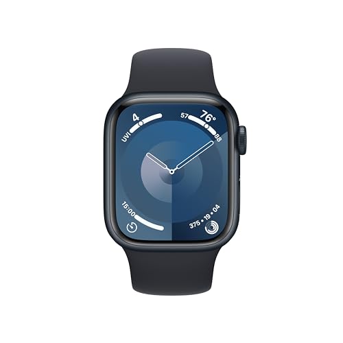 Apple Watch Series 9 GPS 41mm Midnight Aluminum Case with Midnight Sport Band - M/L