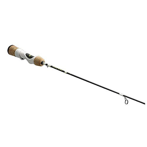 13 FISHING - Tickle Stick Ice Rod - Gen 2-23" L (Light) - 1/16oz-1/8oz. - PC2 Blank with White Reel Seat - TS2-23L