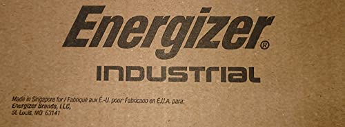 Energizer EN91 Industrial Alkaline Batteries, AA (Box of 144 Batteries) - Made in The USA or Singapore
