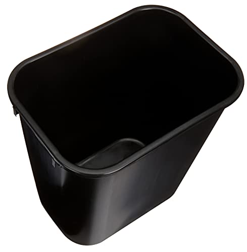 Amazon Basics 7 Gallon Rectangular Commercial Office Wastebasket, 2 Pack, Black (Previously AmazonCommercial brand)