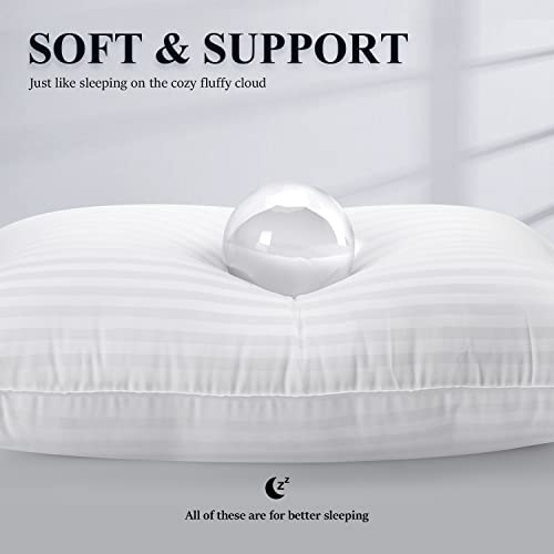 COZSINOOR Bed Pillows for Sleeping Queen Size Set of 2, Hotel Quality Cooling Down Alternative Microfiber Filled for Back Stomach Side Sleepers for Adults Neck Support Pillow Breathable Skin-Friendly