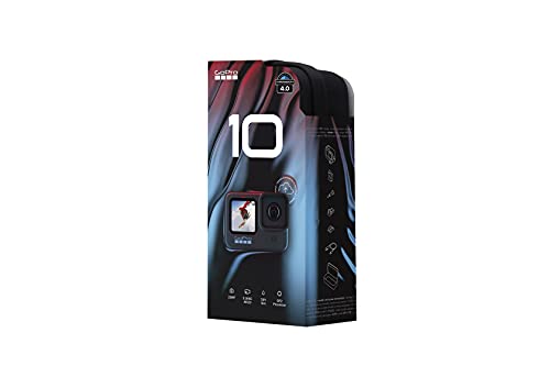 GoPro HERO10 Black - Waterproof Action Camera with Front LCD and Touch Rear Screens, 5.3K60 Ultra HD Video, 23MP Photos, 1080p Live Streaming, Webcam, Stabilization