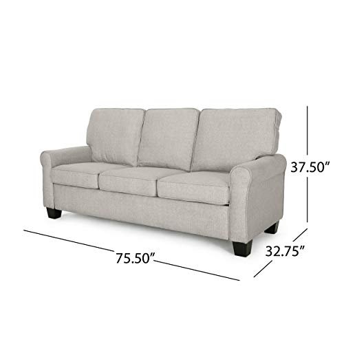 Christopher Knight Home Bridget 3-Seater Sofa, Traditional, Modern, Beige, Dark Brown