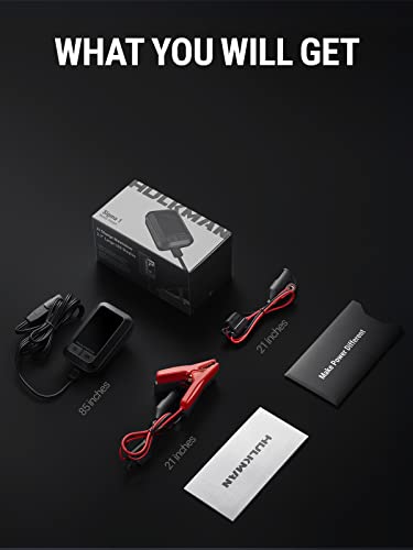 HULKMAN Sigma 1 Car Battery Charger, 1A 6V/12V Automatic Smart Trickle Charger, Battery Maintainer, and Desulfator with Intelligent Interface