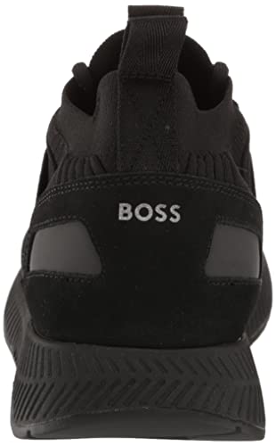 BOSS mens Mesh Mix Running Sneaker, Black Oil, 10 US
