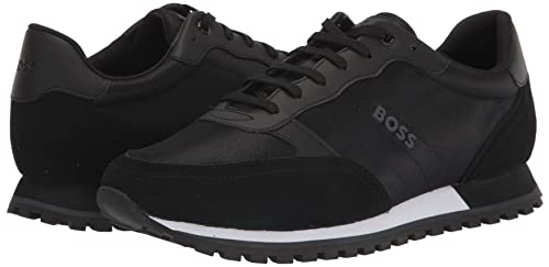 BOSS Men's Parkour Runn Sneakers, Black Onyx, 12