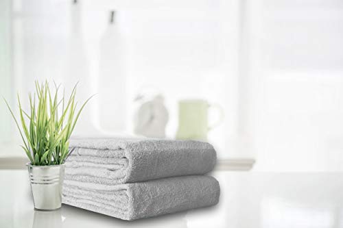 BELIZZI HOME 8 Piece Towel Set 100% Ring Spun Cotton, 2 Bath Towels 27x54, 2 Hand Towels 16x28 and 4 Washcloths 13x13 - Ultra Soft Highly Absorbent Machine Washable Hotel Spa Quality - Light Grey