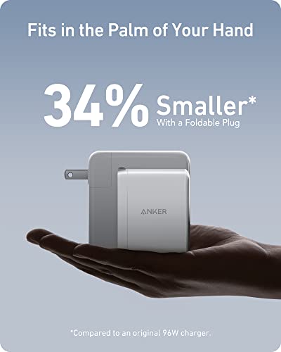 Anker 736 Nano II 100W USB C Charger - Compact, 3-Port GaN Fast Charger for MacBook Pro/Air, Google Pixelbook, ThinkPad, Dell XPS, iPad Pro, iPhone 14/Pro, Galaxy S22/S20 - Ideal for Travel