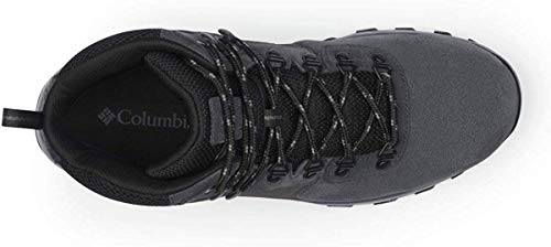 Columbia Men's Newton Ridge Plus II Suede Waterproof Boot, Breathable with High-Traction Grip, shark/black,9