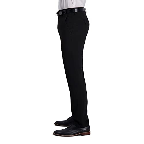 Kenneth Cole Men's Slim Fit Heather Dress Pant, Black, 30W x 32L