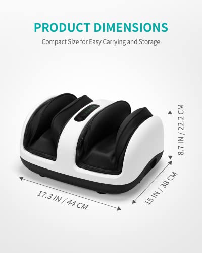 Nekteck Foot Shiatsu Massager, Calf Massage with Heat Therapy, Deep Kneading, Vibration, Compression Leg Massager for Home and Office Use (Remote Control)