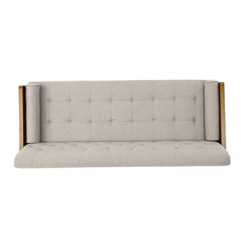Christopher Knight Home Aidan Mid Century Modern Tufted Fabric Sofa, Beige