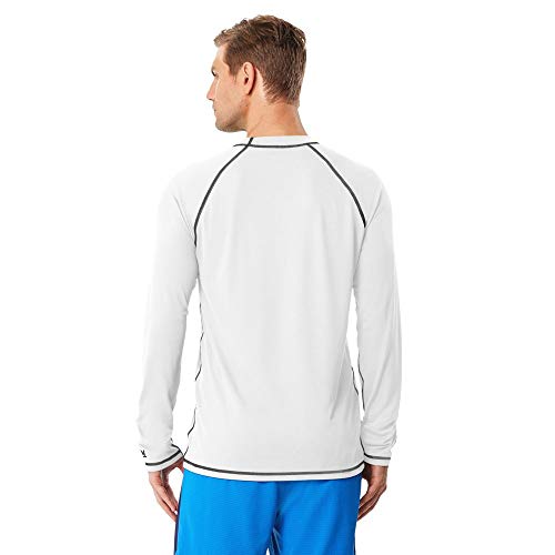 Speedo mens Uv Shirt Long Sleeve Loose Fit Easy Tee athletic technical swimsuits, White, Medium US