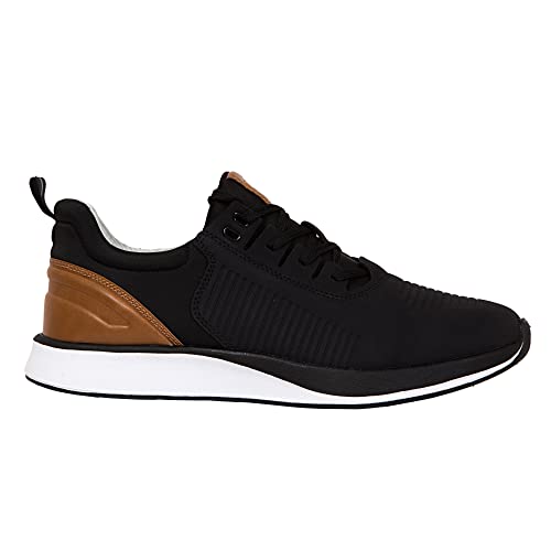 Deer Stags Men's Cranston Sneaker, Black/Brown, 10