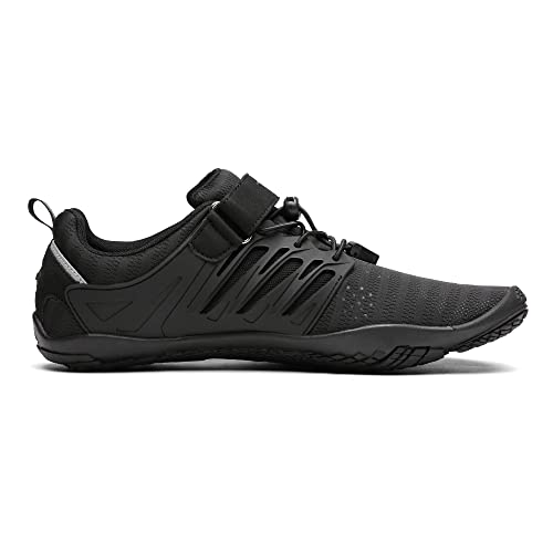 NORTIV 8 Men's Barefoot Water Shoes Quick Dry Lightweight Sports Aqua Shoes Black US Size 9.5 SNWS221M