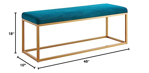 Ball & Cast Upholstered Bench, 48" W, Teal - Frame