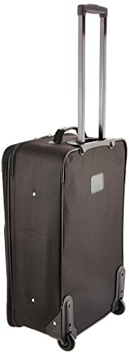 Rockland Journey Softside Upright Luggage Set,Expandable, Black/Gray, 4-Piece (14/19/24/28)