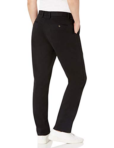 Amazon Essentials Men's Slim-Fit Wrinkle-Resistant Flat-Front Chino Pant, Black, 28W x 30L