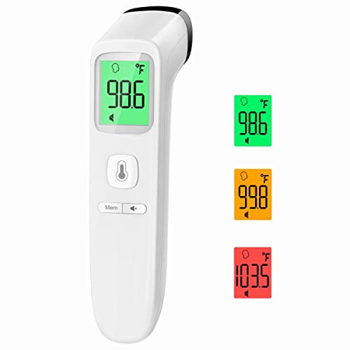 Non-Contact Thermometer for Adults and Kids, Fast Accurate Thermometer with Fever Alarm, 1S Reading & Silent Mode, Easy to Use for Baby, Kids & Elderly