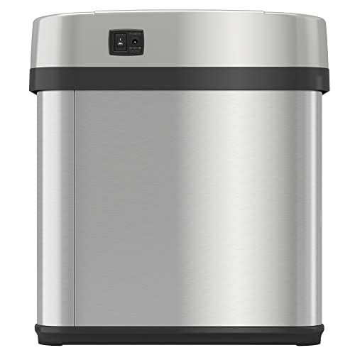 iTouchless 2.5 Gallon Sensor Bathroom Trash Can with Odor Filter and Fragrance, Home Office Kitchen Wastebasket Rectangular Stainless Steel (Powered by Batteries or AC Adapter, Both Not Included)