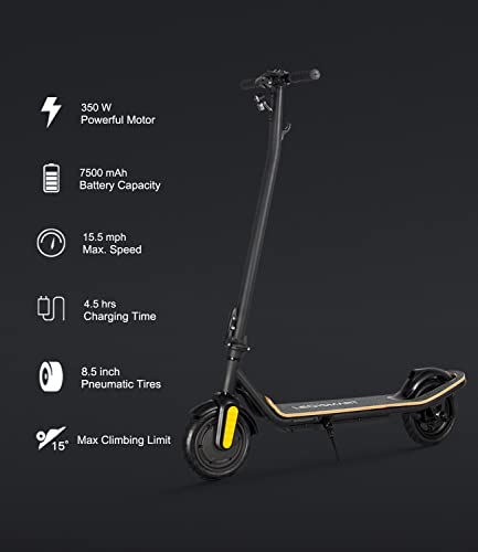 Electric Scooter - Max 17/18.6/28mile Range, 8.5"/9"/10" Pneumatic Tire, 15.5MPH, 350W Motor, 220lbs, Foldable Escooter for Adult