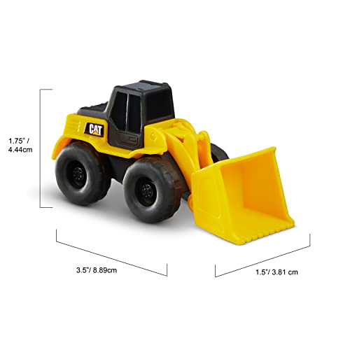 CatToysOfficial, CAT Little Machines Toys with 5pcs - Dump Truck, Wheel Loader, Bulldozer, Backhoe, and Excavator Vehicles, Cake Toppers, Playset for Kids Ages 3 and up,Yellow