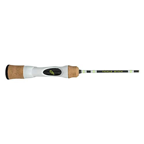 13 FISHING - Tickle Stick Ice Rod - Gen 2-23" L (Light) - 1/16oz-1/8oz. - PC2 Blank with White Reel Seat - TS2-23L