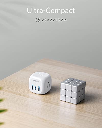 Anker USB C Outlet Extender, 321 Outlet Extender With 3 Outlets and 20W USB C Charging for iPhone 14/13, Power Delivery Charging for School,Dorm,Rooms, Home,Office, Cruise Travel Esstential,TUV Listed