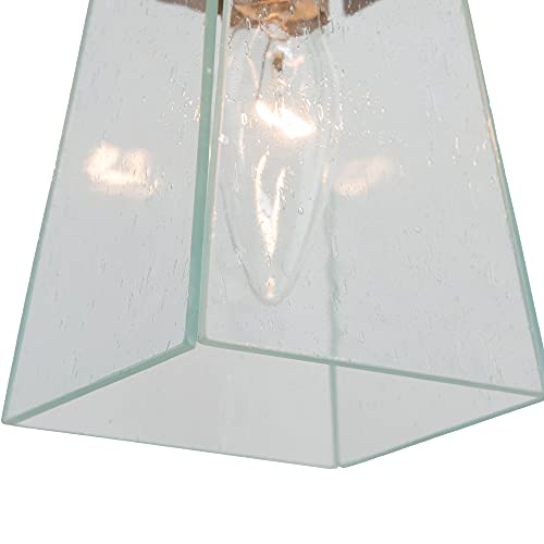 KSANA Gold Chandelier, 5-Light Modern Farmhouse Chandelier for Dining Room, Kitchen Island with Seeded Glass Shades, 34"