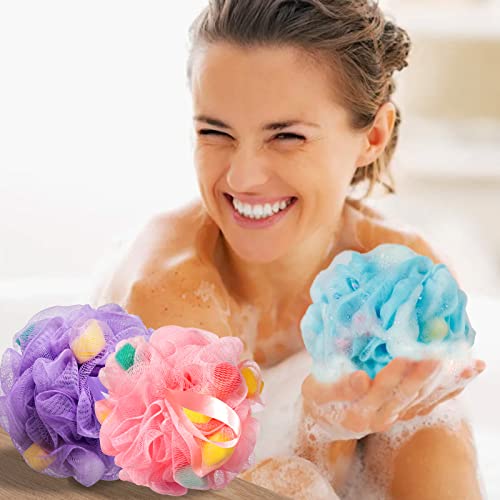 BCKENEY Bath Loofah Sponge Soft Mesh Shower Puff for Body Wash Bath Sponge Body Scrubber for Women & Men Body Exfoliator-Bathing Accessories (3Pack 40G S)