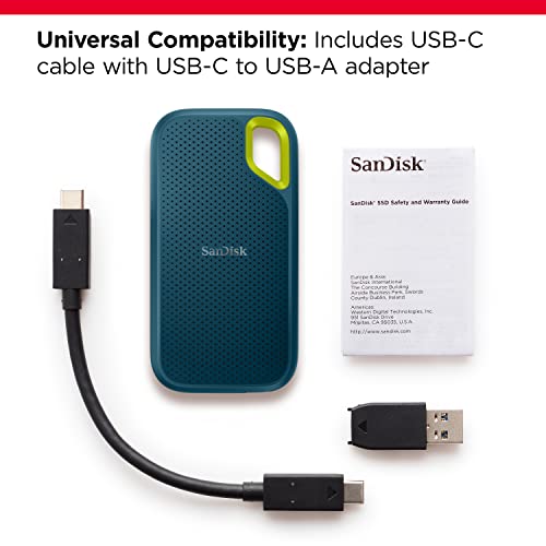 SanDisk 4TB Extreme Portable SSD - Up to 1050MB/s - USB-C, USB 3.2 Gen 2 - External Solid State Drive - SDSSDE61-4T00-G25M