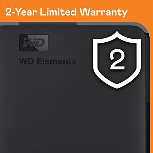 WD 4TB Elements Portable HDD, External Hard Drive, USB 3.0 for PC & Mac, Plug and Play Ready - WDBU6Y0040BBK-WESN
