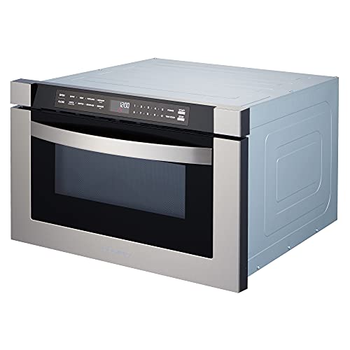 COSMO COS-12MWDSS 24 in. Built-in Microwave Drawer with Automatic Presets, Touch Controls, Defrosting Rack and 1.2 cu. ft. Capacity in Stainless Steel