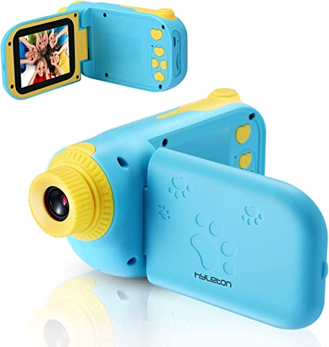hyleton Video Camera for Kids,1080P FHD Digital Kids Camera Camcorder Video Recorder with 2.4" Screen for Age 3-10 Sky Blue