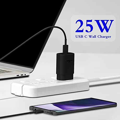 25W Type C Super Fast Charger with 6FT USB C to C Charger Cable Compatible with Samsung Galaxy S23 Ultra/S23/S23+/S22/S22 S21 S20 Ultra/S22+/S21+/ Ultra/S20/S20+/, 2PacK