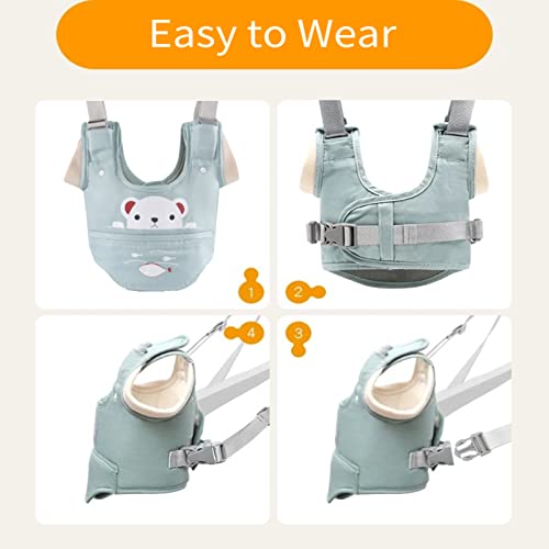 Huifen Baby Walking Harness with Detachable Crotch Baby Walking Assistant Handheld Walk Helper for Baby Learn to Walk(9-24 Month)(Green)