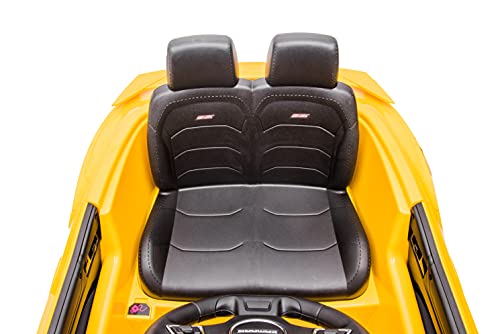 DAKOTT Kids Ride On Sports Car, 12V Battery Powered Chevy Camaro w/Parent Remote Control, Bluetooth, Horn, Music & Headlights Taillights for 3-6 Years