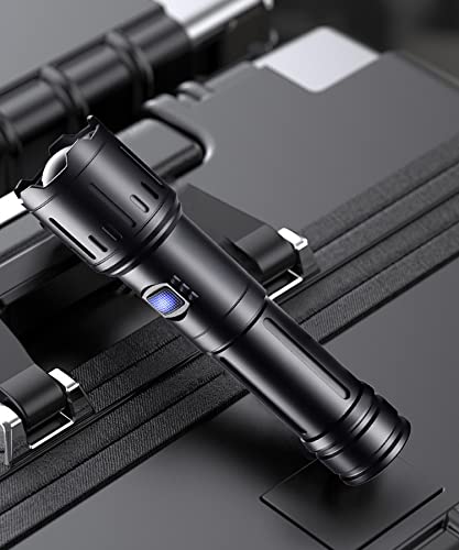 JAY-PARK Flashlights High Lumens Rechargeable, 100000 Lumen Super Bright LED Flashlight Powerful, Handheld USB-C Flashlights Zoomable, High Power Tactical Flash Light for Emergencies, Camping, Daily