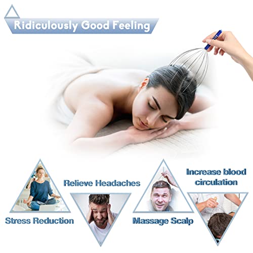 HOFASON Scalp Massager, Handheld Head Massager Tingler, Scratcher for Deep Relaxation, Hair Stimulation and Stress Relief (2 Pack, Random Colors)