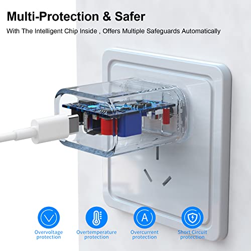 3Pack iPhone Charger【Apple MFi Certified】, 20W PD USB C Wall Charger with 6FT USB C to Lightning Cable Fast Charging Adapter Compatible with iPhone 14/14 Pro Max/13/12/11/XS/XR/X