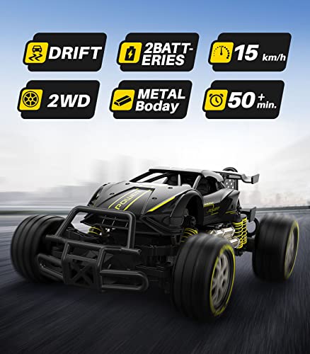 DODOELEPHANT Remote Control Car RC Cars Metal Drift 1/20 Scale Fast 10MPH 2.4Ghz 2WD All Terrain 2X Batteries 50 Min Play Sport Racing Hobby Toy Vehicle Xmas Birthday Gifts for Boys Girls Adults
