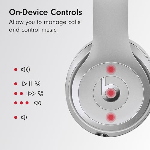Beats Solo3 Wireless On-Ear Headphones - Apple W1 Headphone Chip, Class 1 Bluetooth, 40 Hours of Listening Time, Built-in Microphone - Silver (Latest Model)