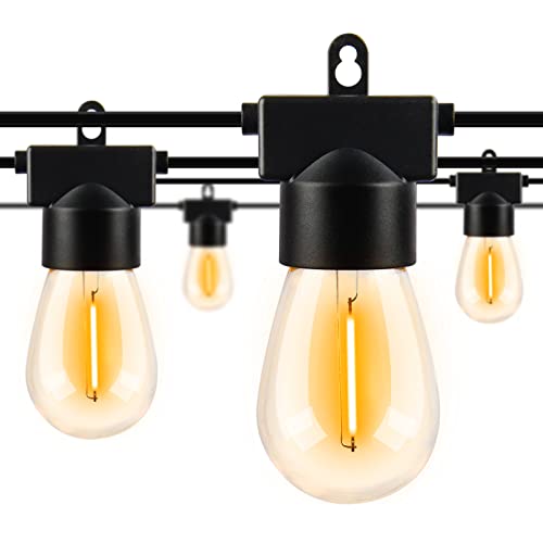 MOFFE 100FT(50FT*2 LED Outdoor String Lights, Waterproof Connectable Dimmable LED Hanging Lights for Patio, Porch, Deck, Bistro, Cafe, Balcony, Backyard Porch Garden,Party Decor, 2200K Warm