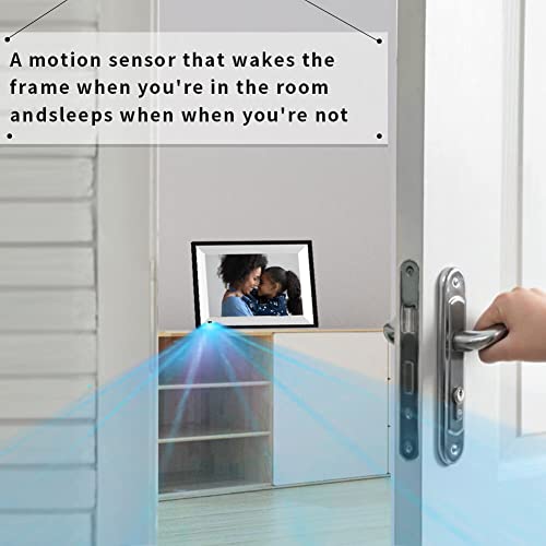 JREN Digital Photo Frame, 10.1 inch Smart Digital Picture Frame with HD Touch Screen Auto-Rotate Share Photos and Videos via FRAMEO App Anytime and Anywhere Color Black