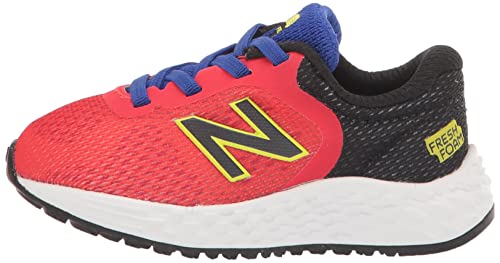 New Balance Kid's Fresh Foam Arishi V2 Bungee Running Shoe, Neo Flame/Black/Lemonade, 12.5 Little Kid