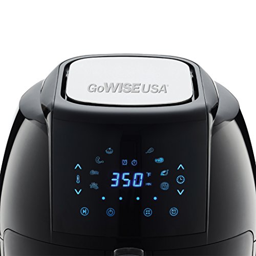 GoWISE USA 1700-Watt 5.8-QT 8-in-1 Digital Air Fryer with Recipe Book, Black